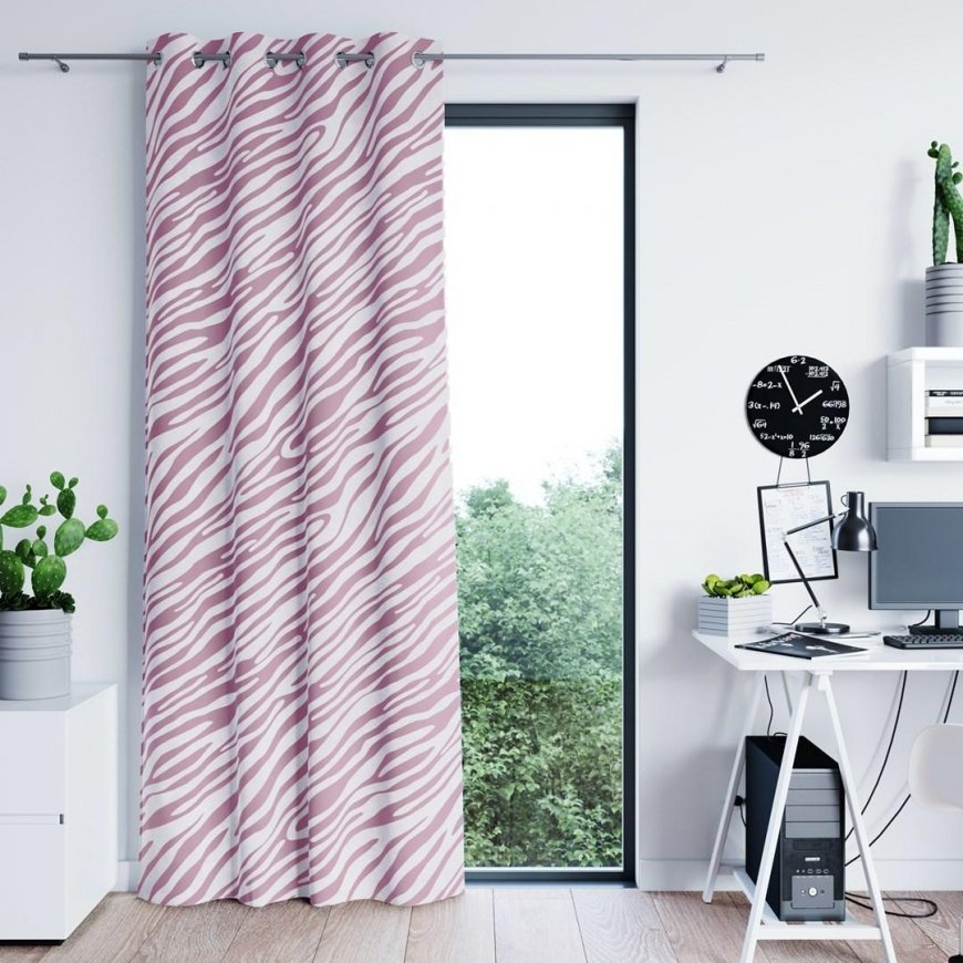 Night curtain AmeliaHome FUN, 140x250 cm, rings, color: white, pink – 2