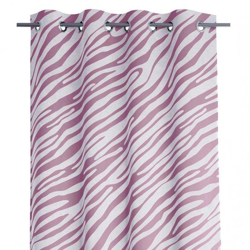 Öö kardina AmeliaHome FUN, 140x250 cm, rõngad, värv: valge, roosa – 3