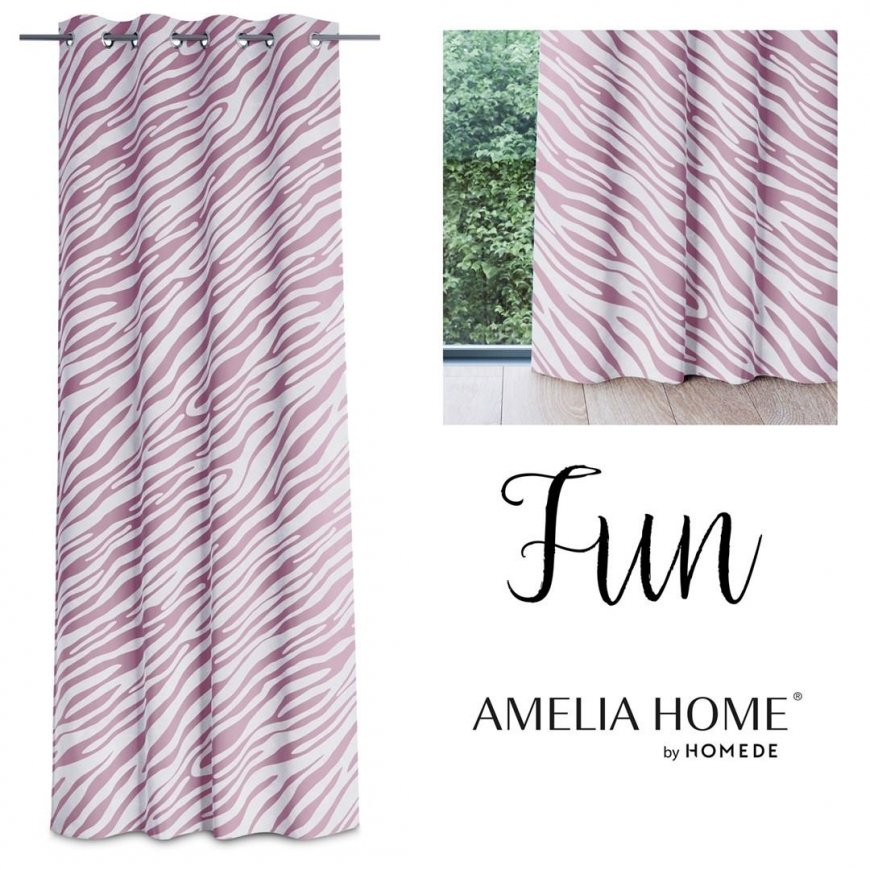 Night curtain AmeliaHome FUN, 140x250 cm, rings, color: white, pink – 4