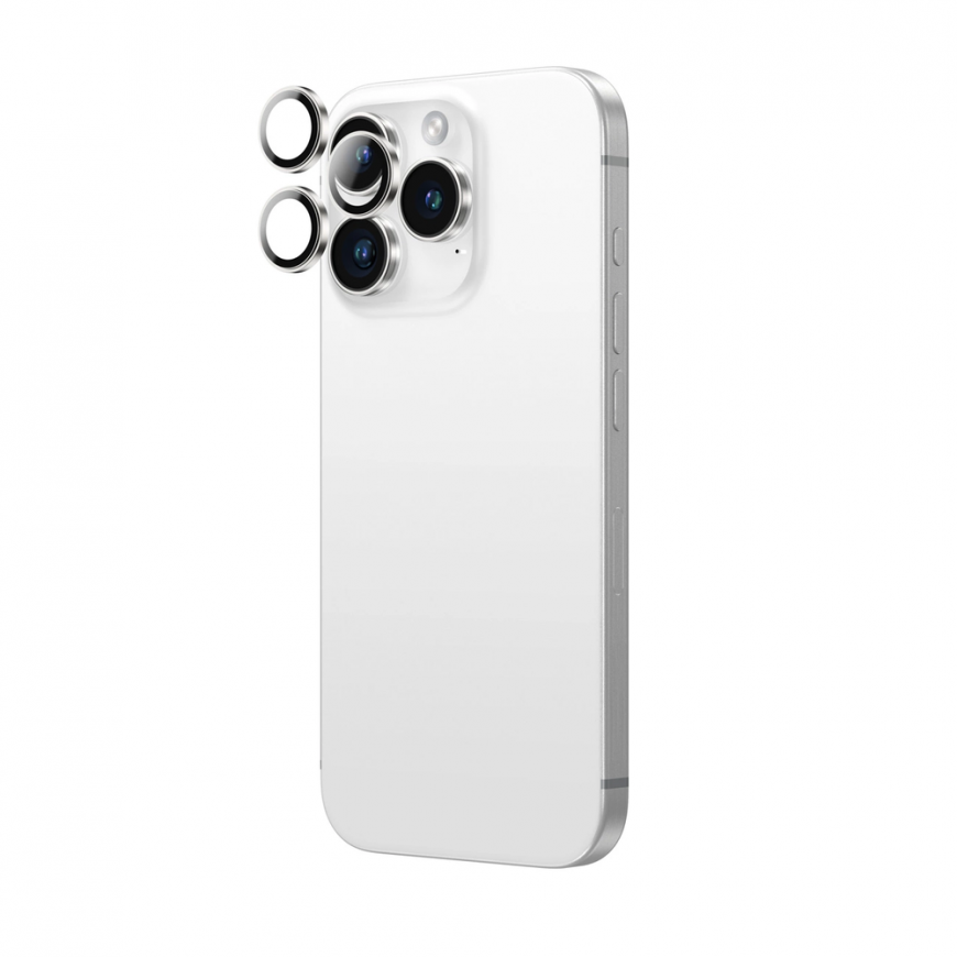 AmazingThing AR Alumiininen 3 Linssin Lasi Kameran Linssikehyksellä iPhone 16 Pro | 16 Pro Max - Sidabrinis – 3