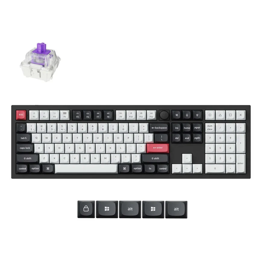 Keychron Q6 HE Wireless (Q6H-M1) - ASV izkārtojums - Hot-Swappable Gateron Magnetic Nebula - Oglekļa Melns (Melns) Magnētiskā Be – 2