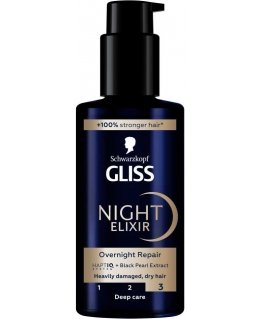Schwarzkopf Gliss Nakts Eliksīrs Serums Bojātiem Matu, 100 ml