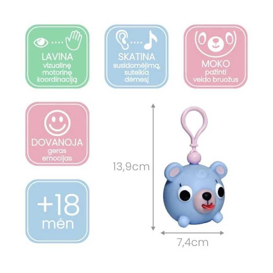 Kita JABBER BALL Emotional toy-keychain Blue teddy bear – 3