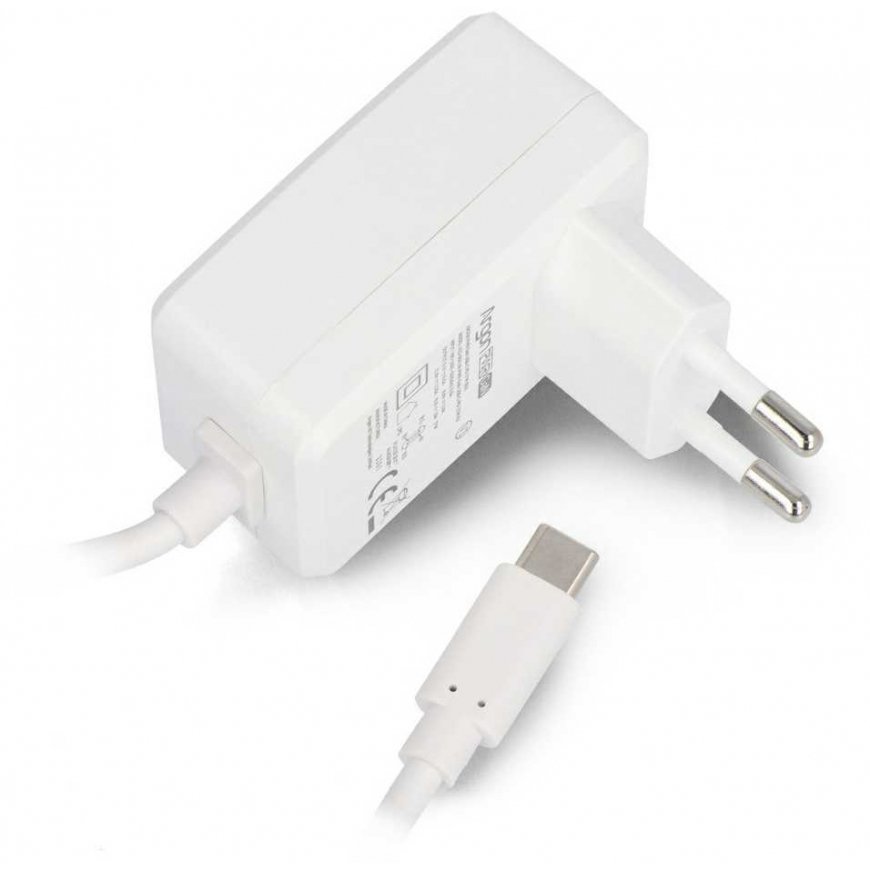 Argon40 27W USB C power supply – 5.1V/5A, designed for Raspberry Pi 5 – white