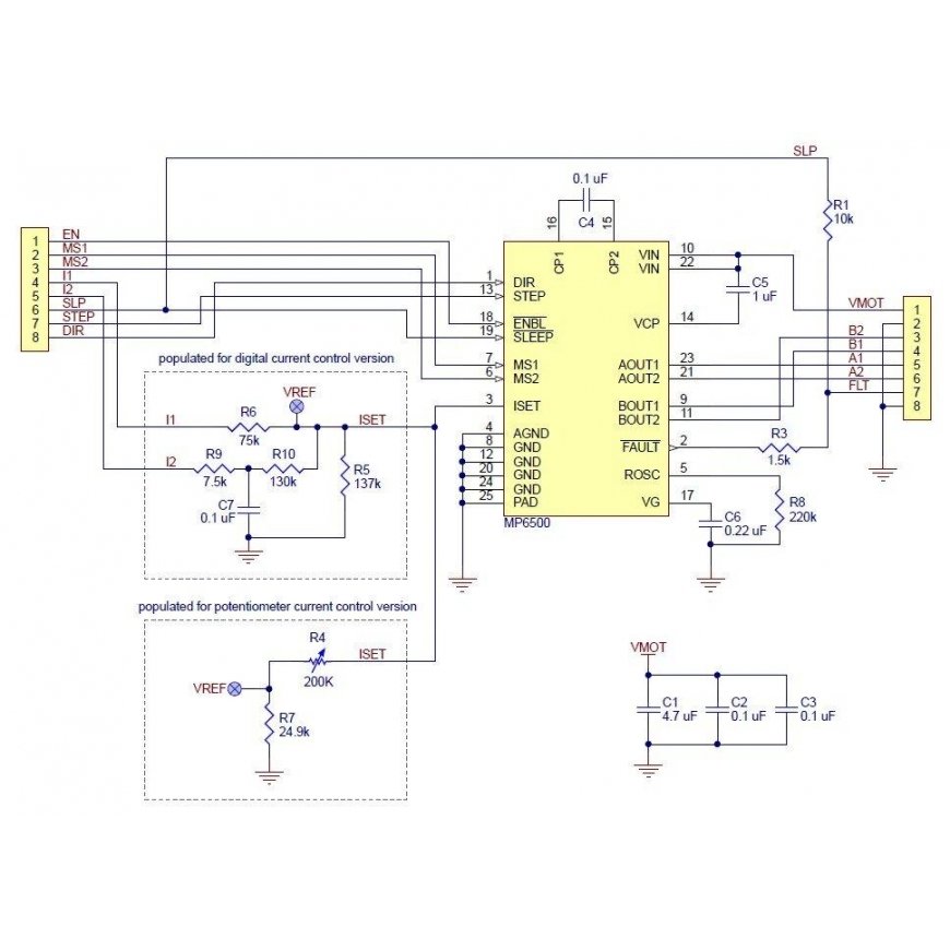 MP6500 stepper motor driver, digital current control (soldered pins), Pololu 2967 – 5