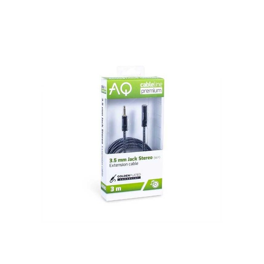 Jack 3.5 mm stereo extension cable Length: 3.0 m AQ Premium – 2