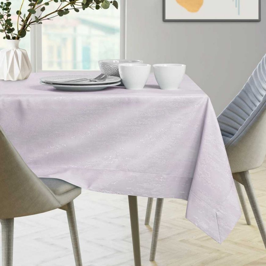 Tablecloth Vesta lilac pressed modern 115x200+35x200 AmeliaHome – 2