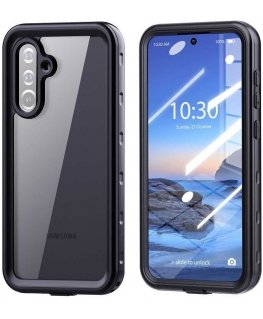 Water-resistant case SHELLBOX A36 designed for Samsung Galaxy A36 in black color