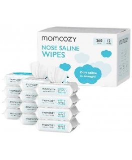 MOMCOZY MOIST WIPES WITH SALINE SOLUTION, 12 PACKS OF 60 PCS EACH.