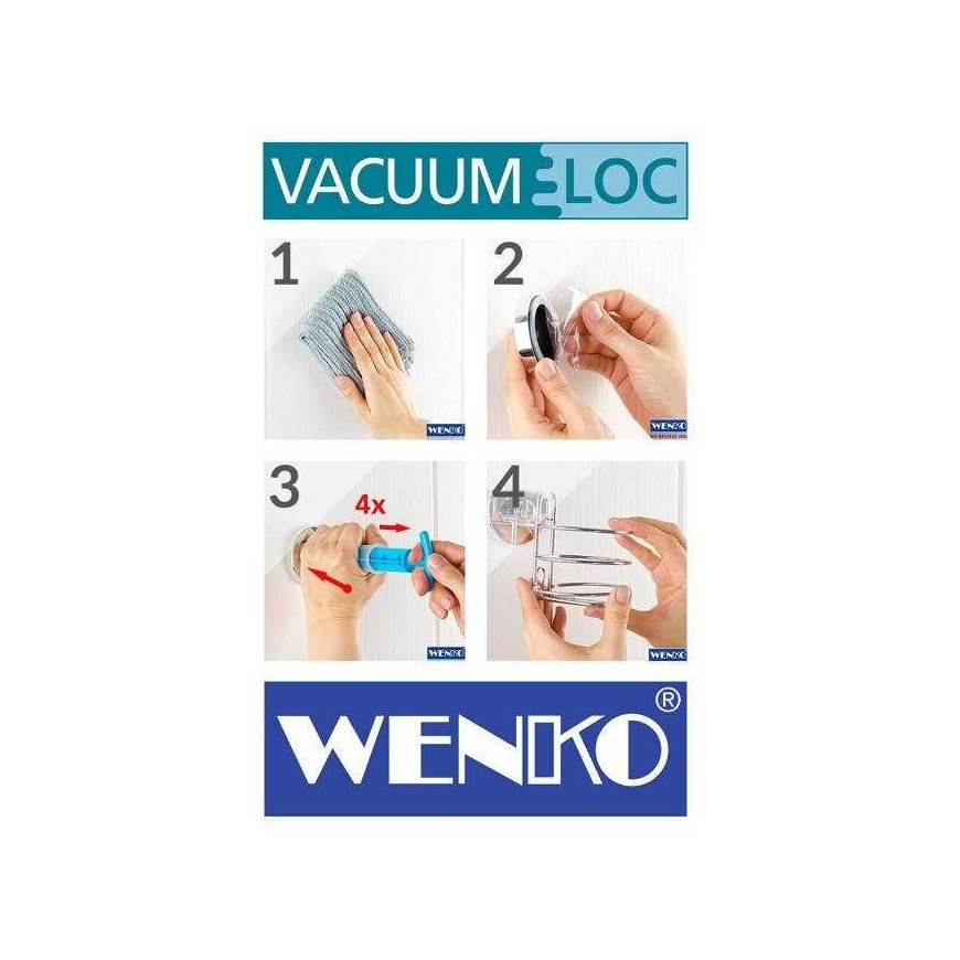 Wenko Vacuum-Loc WC-harja Quadro kiinnitys ilman porausta – 3