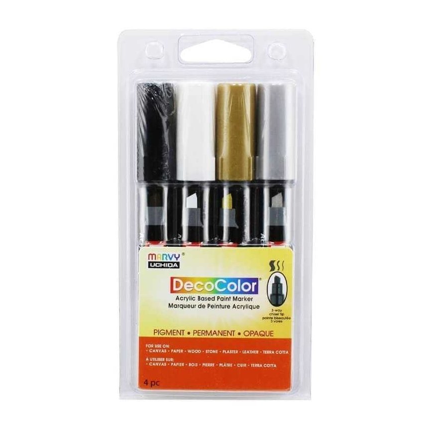 Akrüülikmarkerid Marvy Decocolor Acrylic 315-4B, 4 tk.
