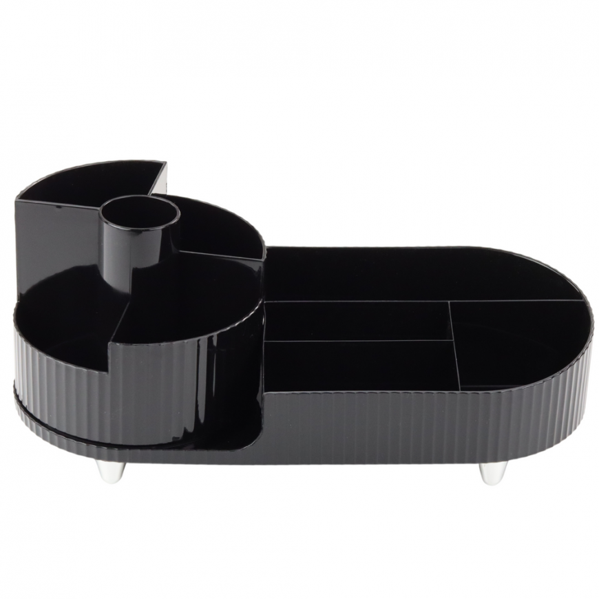 Lean multifunctional organizer for cosmetics table, rotating, spacious, black – 2
