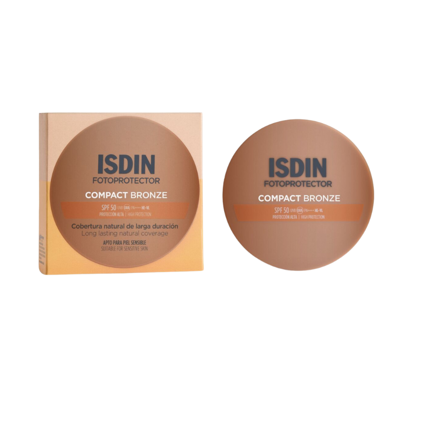 Isdin COMPACT SUNSCREEN SPF 50 natural long-lasting coverage Bronze 10g