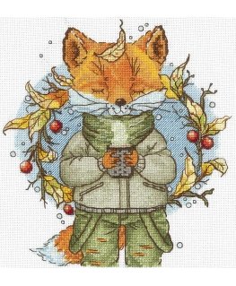 Beldizart Kryželio embroidery kit "Autumn Coffee" 15x16.5 cm SANO-33