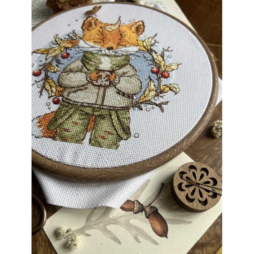 Beldizart Kryželio tikanduse komplekt "Sügisene kohv" 15x16,5 cm SANO-33 – 5