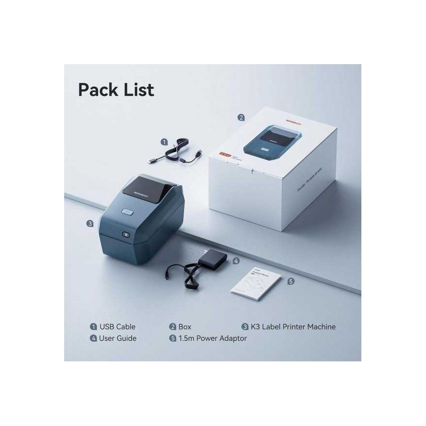 Niimbot Etikečių spausdintuvas K3 Smart, mėlynas + ritinėlis etikečių 230 vnt