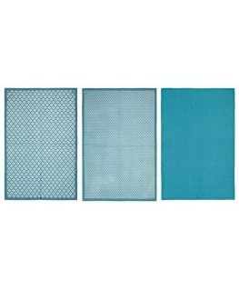 Atmosphera Decorative Kitchen Towels with Pattern, 45 x 70 cm, 3 pcs, blue