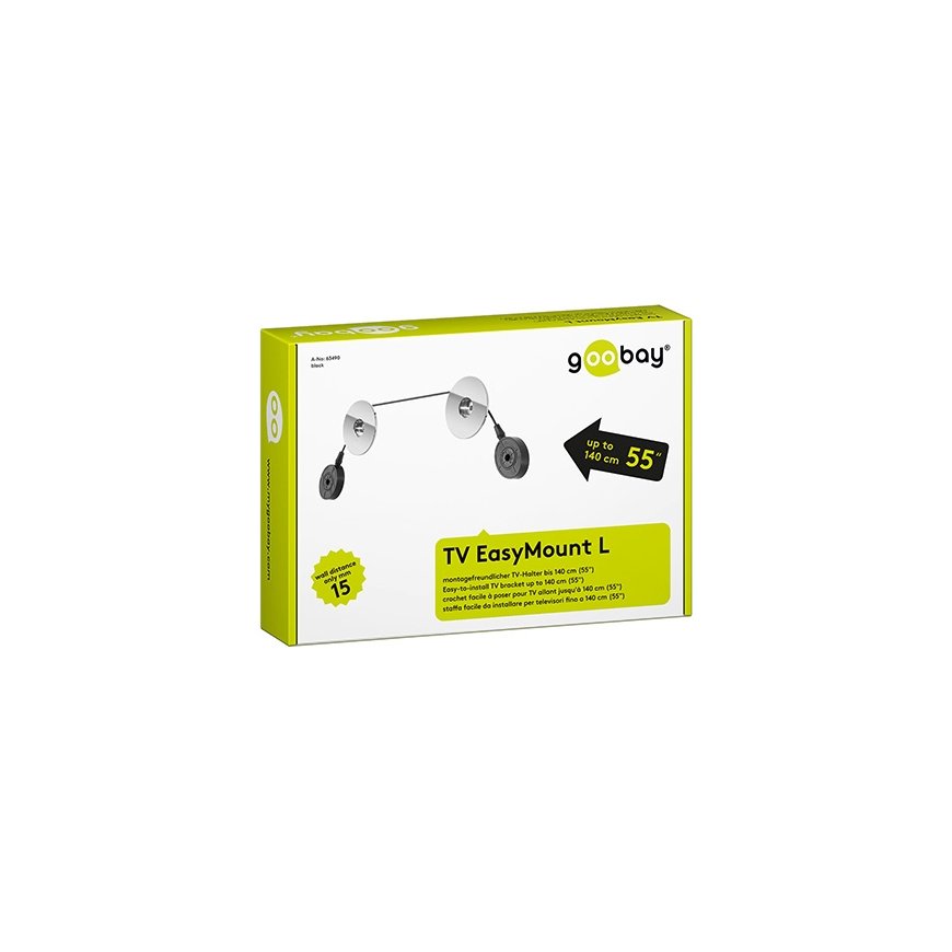 Goobay TV EasyMount L 139,7 cm (55") Must, Hõbe – 3