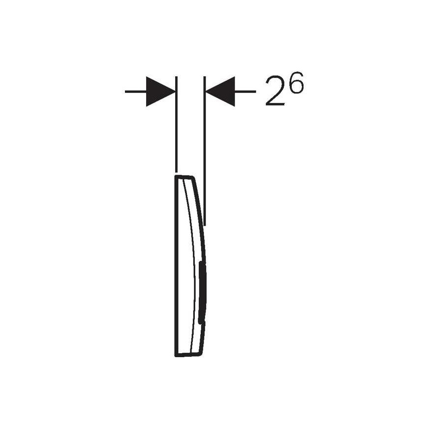 WC flush button Geberit, Delta 51, glossy chrome – 4