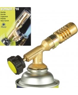 MEVA gaasipõleti PB kassettidele koos ventiiliga 7/16'' WORKER 1,8kW