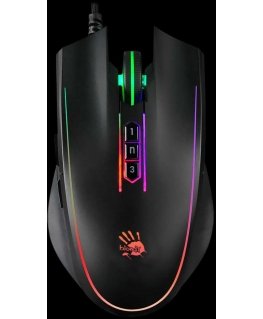 A4tech Bloody apšviesta žaidimų pelė P81S, aktyvuota, 8000 DPI, USB, Core 3, juoda