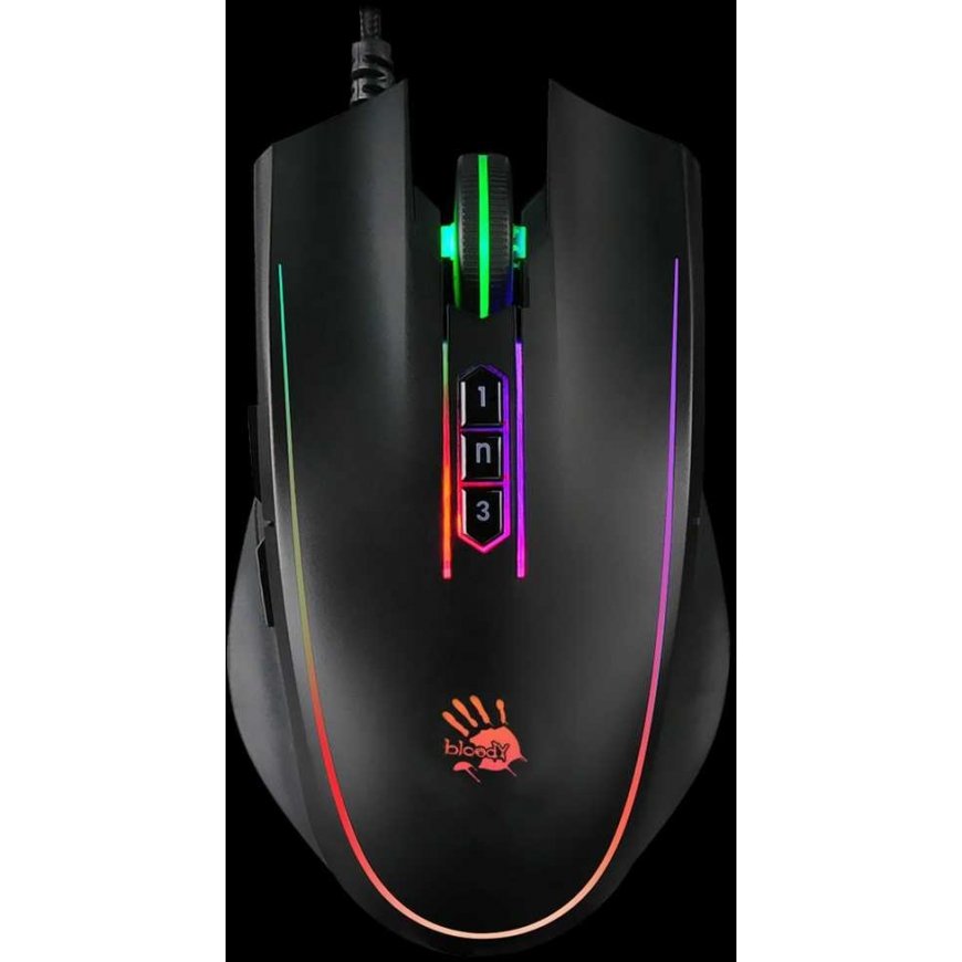 A4tech Bloody Illuminated gaming mouse P81S activated, 8000 DPI, USB, Core 3, black