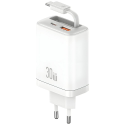 Laadija USAMS Xiang Series CC296 30W 1xUSB-C 1xUSB-A + valge USB-C kaabel Laadija USAMS Xiang Series CC296 30W 1xUSB-C 1xUSB-A + valge USB-C kaabel