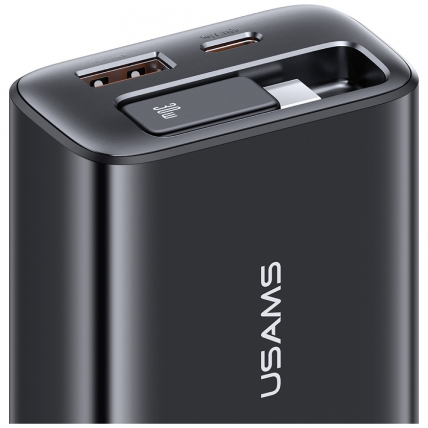Laadija USAMS Xiang Series CC296 30W 1xUSB-C 1xUSB-A + valge USB-C kaabel – 4