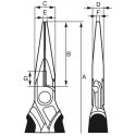long nose pliers 200 mm, Bahco [2430 G-200 IP]