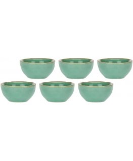 ROSE&TULIPS GREEN AQUA CONCERTO Set of 6 round bowls 7 cm