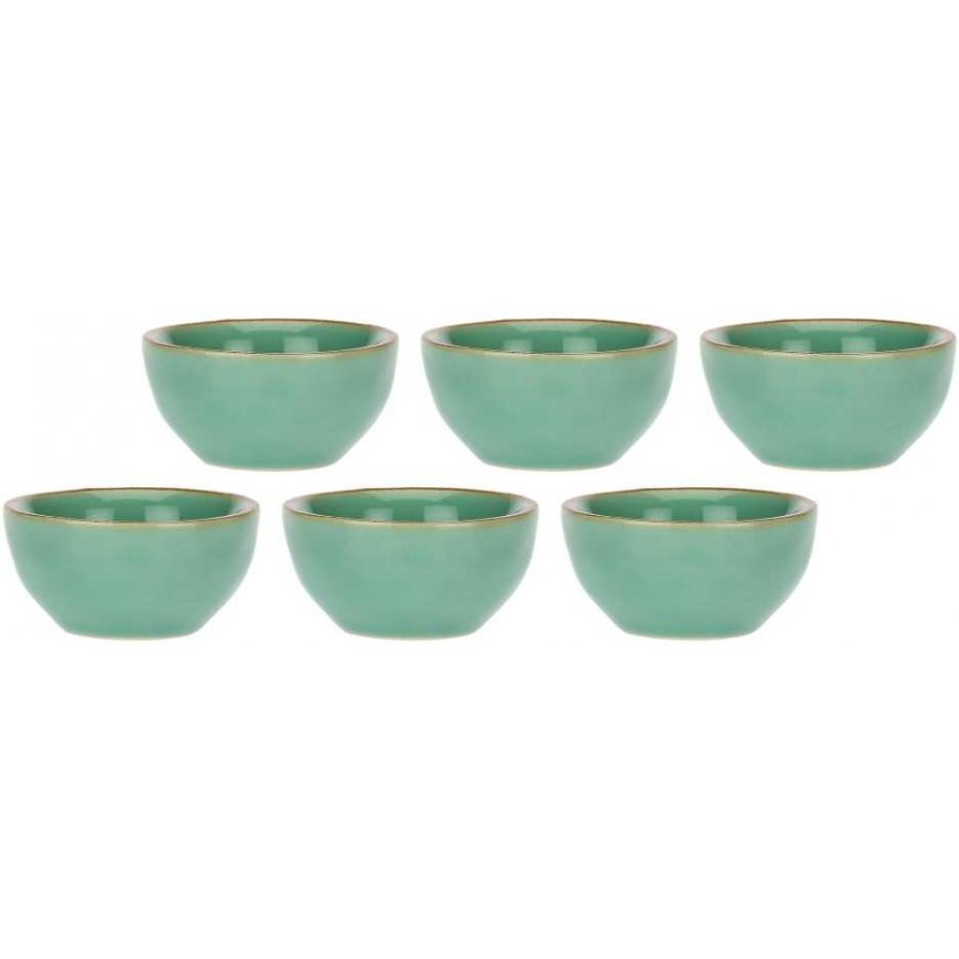 ROSE&TULIPANI CONCERTO VERDE ACQUA Komplekts no 6 apaļām bļodiņām 7 cm