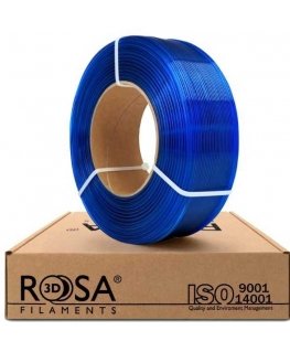 3D plastmasas PET-G zils caurspīdīgs 1.75mm 1kg papildināšanas iepakojums Rosa3D
