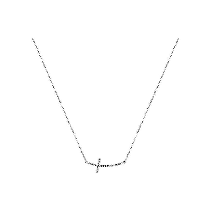 Brilio Silver Brilio Sidabrinis Fine silver cross pendant with zircons NCL22W