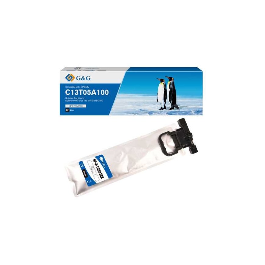 G&G ühilduv tint / tint C13T05A100, NP-E-T05A1BK-A, must, 20000s
