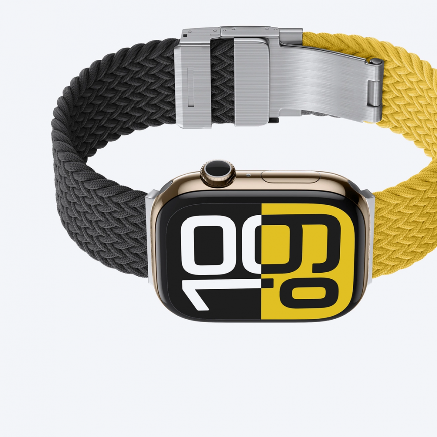 2 nuostabių dalykų rinkinys Blend Band Apple Watch 45 46 49mm - Geltona-Juoda Juoda – 4