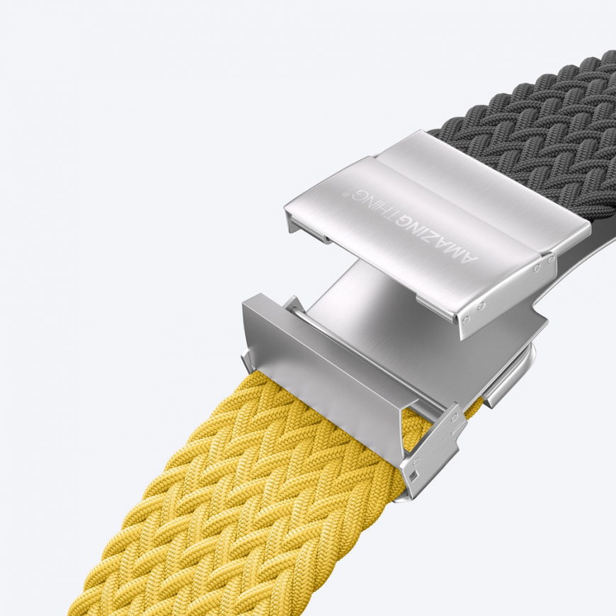 2 AmazingThing Blend bändi Apple Watchile 45 46 49mm - Kollane-Must Must – 5