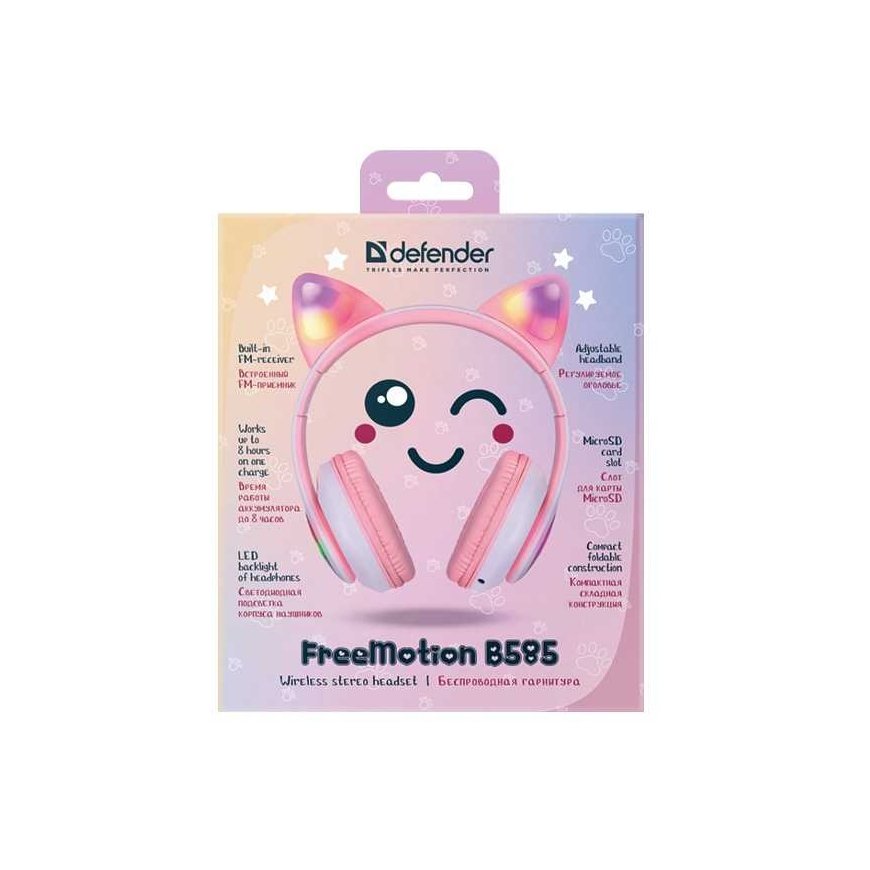 Defender ausinės Bluetooth FreemotionB585 Led rožinė/rožinė (63585) – 2