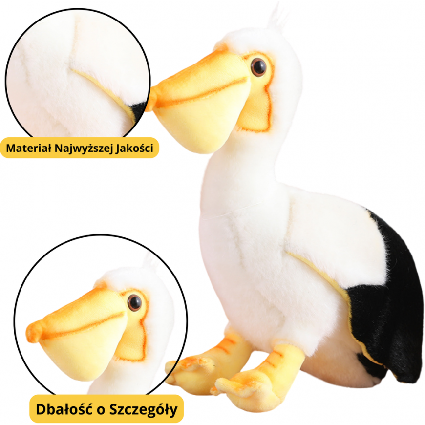 Lean Toys Pehmeä Pelikaani Lintu pehmolelu amuletti söpö lelu 24cm