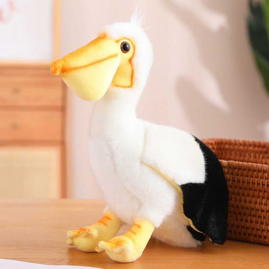 Lean Toys Pliušinis Pelikanas Paukštis pliušinis žaislas talismanas mielas žaislas 24cm – 3