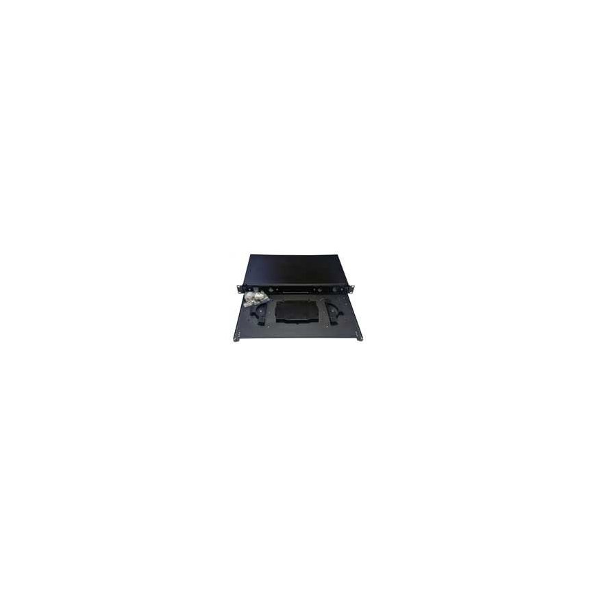 OEM Retractable optical bath 1U, modular without front with cassette for 24 welding seams, black