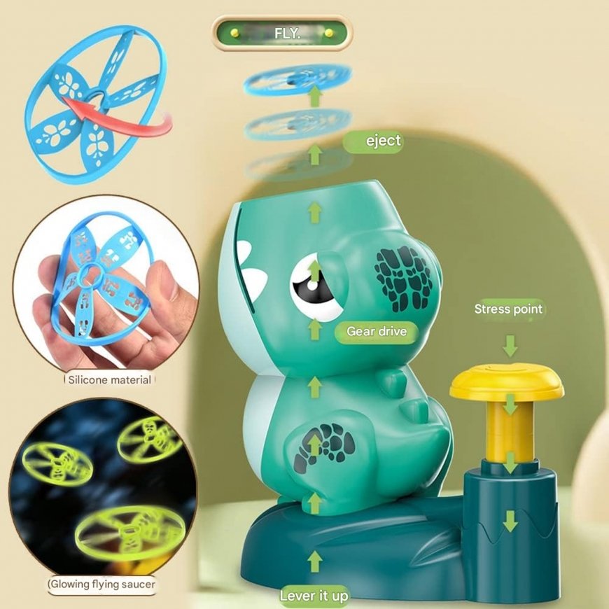Kiddyz KT1 Dino Lendav ketas Catapulti launcher mänguasi x2 rake – 2