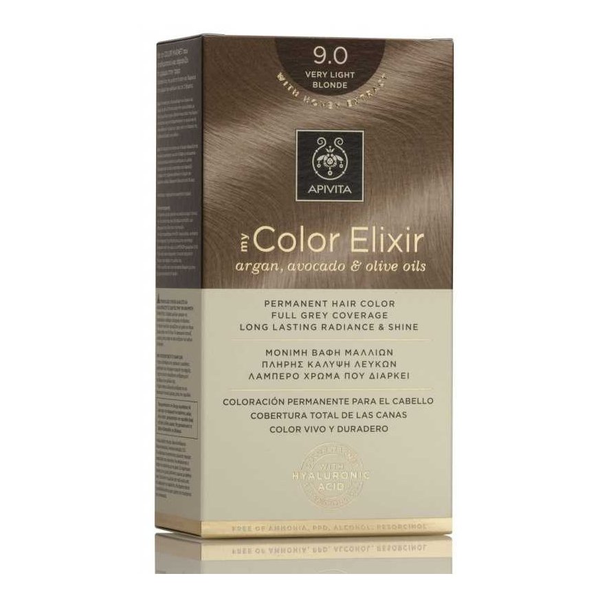 Долговременные краски для волос Apivita MY COLOR ELIXIR, 9.0 Очень светлый блондин