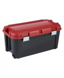 Коробка с крышкой Тотем 80Л 79.5x39.5x37.1см черная|красная