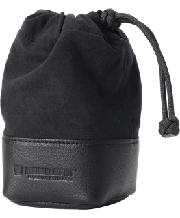 ARTISANARTIST Artisan & Artist I ACAM-LP140 I Fabric and Leather Lens Pouch (M) Black