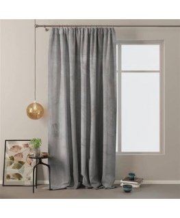 Naktinė užuolaida AmeliaHome VELVET 140X270 cm, 1 vnt., juosta/kabliukai, spalva: sidabrinė