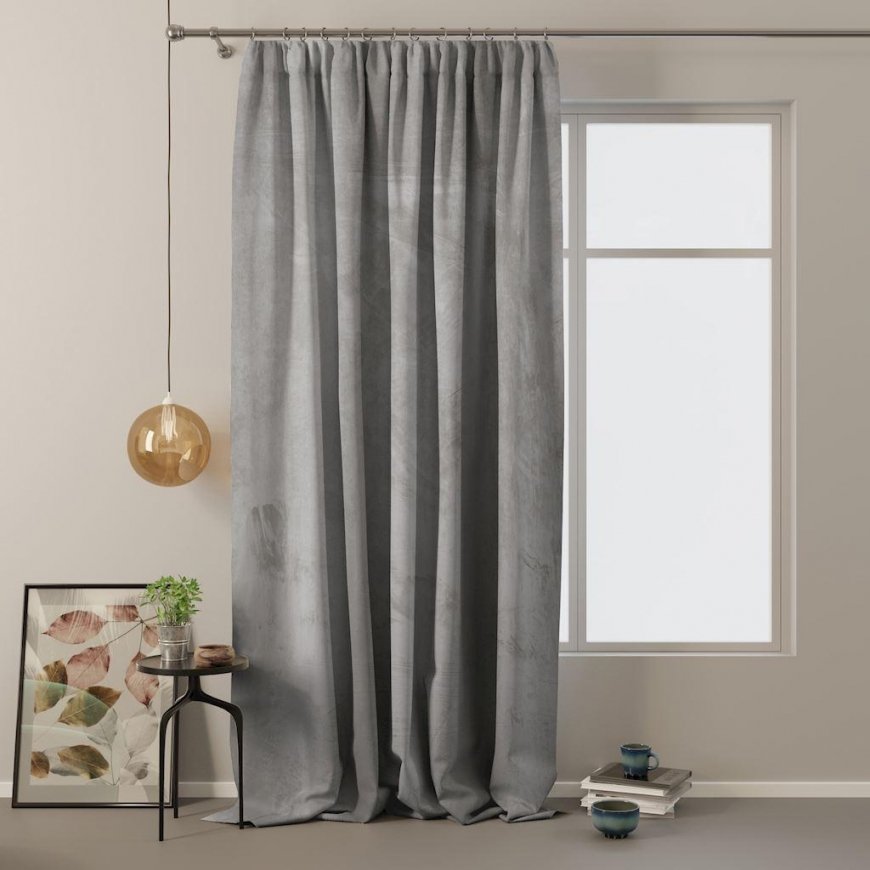 Night curtain AmeliaHome VELVET 140X270 cm, 1 pc., tape/hooks, color: silver – 3