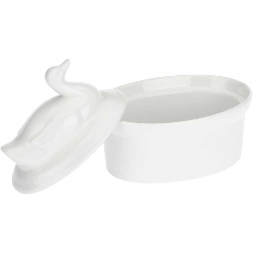 BALTA PORCELIANO TERINĖ Anties troškinimo indas 10 x 7 cm – 2