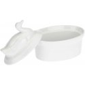 WHITE PORCELAIN TERRINE Anti-scorching dish 10 x 7 cm WHITE PORCELAIN TERRINE Anti-scorching dish 10 x 7 cm