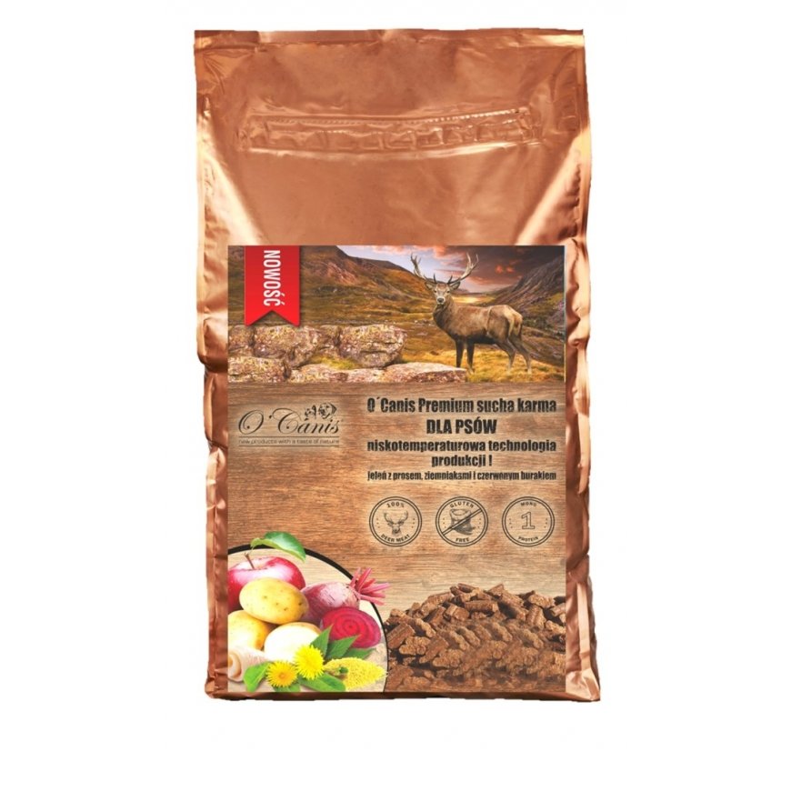 O'CANIS Hirved millega, kartulite ja punase peediga - kuiv koeratoit - 1,5kg – 2