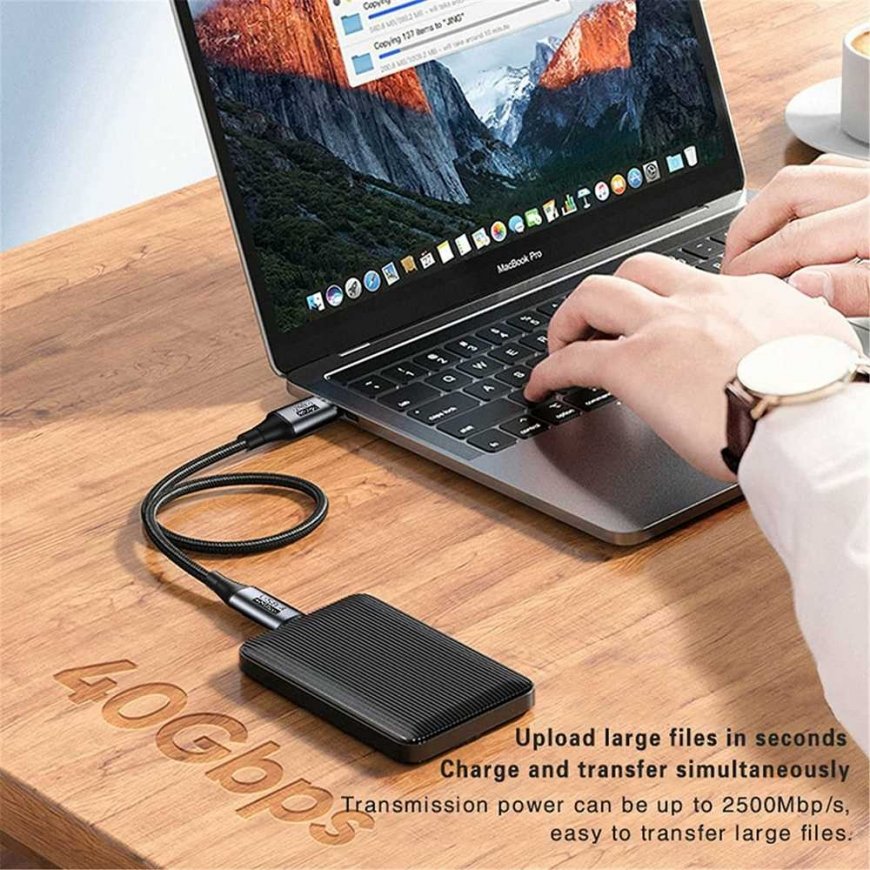 PREMIUMCORD USB4™ Gen 3x2 40Gbps 8K@60Hz 240W Thunderbolt 3 kaabel 0,3m – 4